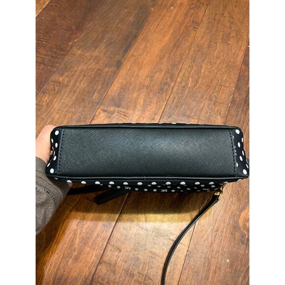 Michael Kors Jet Set Charm Black Nylon Polka Dot Bag East West Camera Crossbody - Picture 8 of 9